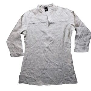 NWT Soch women grey striped cotton tunic kurti top L boho casual resort